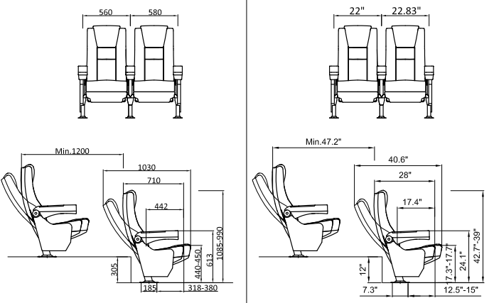 planetarium seating Taj dimension
